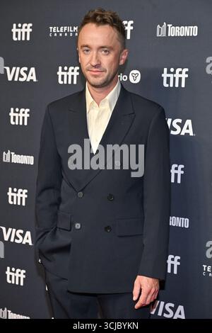Toronto, Kanada. September 2025. Tom Felton besuchte die Vorführung des Films Gandhi vor dem Toronto International Film Festival (TIFF) am 6. September 2025 in Toronto, Kanada. Foto: Julien Reynaud/APS-Medias/ABACAPRESS.COM Credit: Abaca Press/Alamy Live News Stockfoto