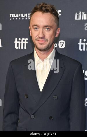 Toronto, Kanada. September 2025. Tom Felton besuchte die Vorführung des Films Gandhi vor dem Toronto International Film Festival (TIFF) am 6. September 2025 in Toronto, Kanada. Foto: Julien Reynaud/APS-Medias/ABACAPRESS.COM Credit: Abaca Press/Alamy Live News Stockfoto