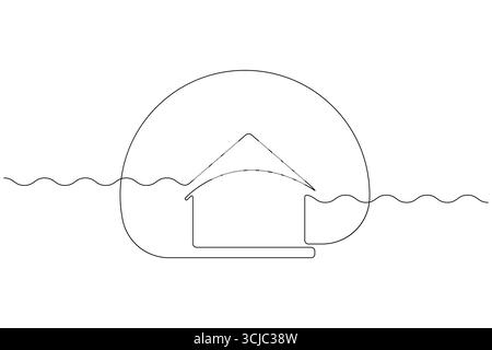 Durchgehende einzeilige Zeichnung und minimalistischer Stil isolieren Konturvektorillustration Stock Vektor