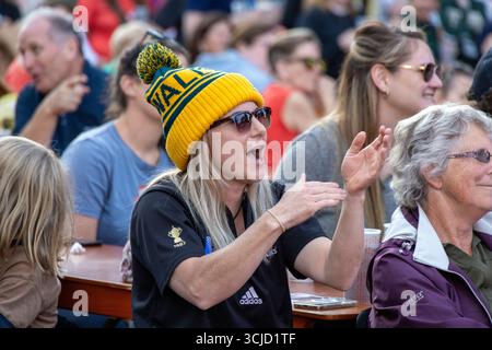 Victoria Gardens, Stadt Brighton & Hove, Großbritannien. Dies ist der Fanzone für die Frauen Rugby World Cup, England gegen Australien in Brighton. September 2025. David Smith/Alamy Stockfoto