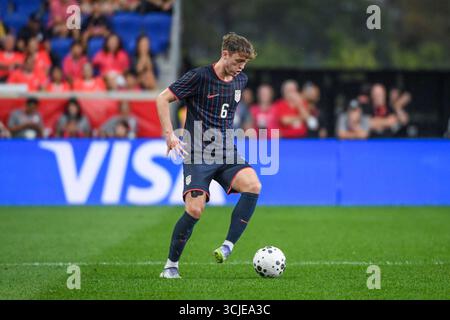 Harrison, Usa. August 2025. Harrison, NJ, Vereinigte Staaten, 28. Juni 2025: Jack McGlynn (6 Vereinigte Staaten) während des Internationalen Freundschaftsspiels zwischen den Vereinigten Staaten von Amerika und Korea Republic im Sports Illustrated Stadium in Harrison, NJ, Vereinigte Staaten (NUR REDAKTIONELLE VERWENDUNG). (Rebekah Wynkoop/SPP) Credit: SPP Sport Press Photo. /Alamy Live News Stockfoto