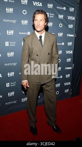 Toronto, Kanada. September 2025. Matthew McConaughey besucht die Premiere von Steve während des Toronto International Film Festivals 2025 im Royal Alexandra Theatre. Quelle: SOPA Images Limited/Alamy Live News Stockfoto
