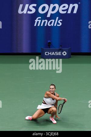 Queens, Usa. September 2025. Queens, New York City. 6. September 2025: Aryna Sabalenka im Frauenfinale bei den US Open 2025. Quelle: Corleve/Alamy Live News Stockfoto