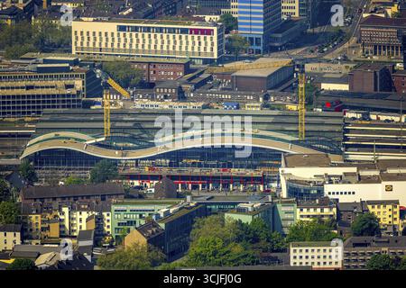Luftaufnahme, Hauptbahnhof Hbf Deutsche Bahn AG, Großbaustelle Hauptbahnhof und Vorplatz Ost, Stadtzentrum City View, Neudor Stockfoto