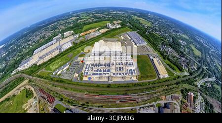 Luftaufnahme, Logistikstandort Scharnhorst Gewerbegebiet Walzwerkstraße Westfalenhuette, mit Lager Rewe Dortmund Frischelogistik GmbH, Konz Stockfoto
