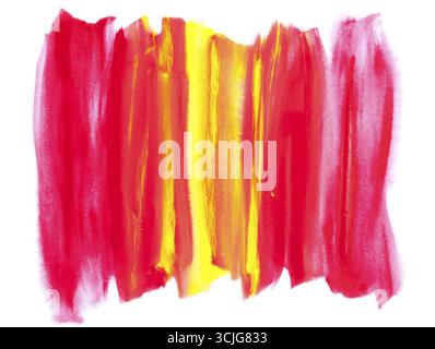 Abstraktes Aquarelldesign mit Stilfarbe auf weiß. Kunst wird von Fotografen erstellt und gemalt Stockfoto