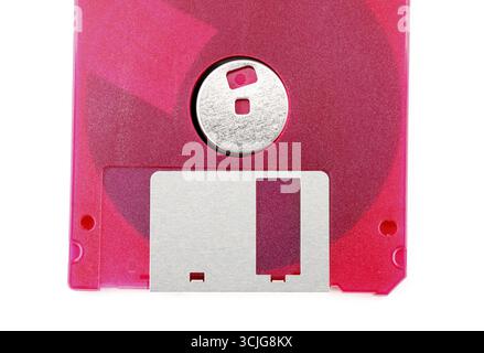 Alte Diskette auf weißem Hintergrund Stockfoto