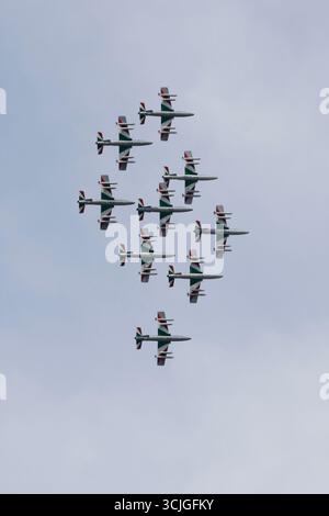 Monza, Italien. September 2025. Frecce Tricolori sind vor dem Start des Formel-1-Grand-Prix am 7. September 2025 in Monza zu sehen. Quelle: Mairo Cinquetti/Alamy Live News Stockfoto