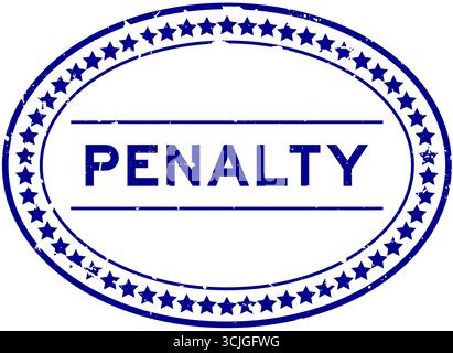 Grunge blau Strafe Wort oval Gummi Siegel Stempel auf weiß Hintergrund Stock Vektor