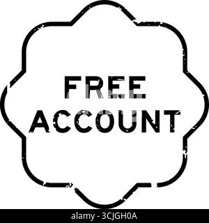 Grunge schwarzer freier Account-Wort-Gummisiegelstempel auf weißem Hintergrund Stock Vektor