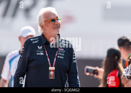 Monza, Italien. September 2025. Flavio Briatore (Teamchef BWT Alpine F1 Team, Italien), ITA, Formel 1 Weltmeisterschaft, Grand Prix von Italian, Autodromo Nazionale Monza, Renntag, Saison 2025, 07.09.2025 Foto: Eibner-Pressefoto/Marcel Fischer Credit: dpa/Alamy Live News Stockfoto
