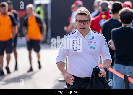 Monza, Italien. September 2025. Peter Bonnington (Renningenieur von Kimi Antonelli, Großbritannien), ITA, Formel 1 Weltmeisterschaft, Grand Prix von Italian, Autodromo Nazionale Monza, Renntag, Saison 2025, 07.09.2025 Foto: Eibner-Pressefoto/Marcel Fischer Credit: dpa/Alamy Live News Stockfoto