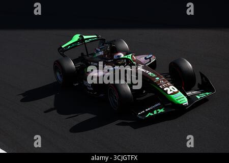 20 DURKSEN Joshua (Par), AIX Racing, Dallara F2 2024, Action während der 11. Runde der FIA Formel 2 Meisterschaft 2025 vom 5. Bis 7. September 2025 auf dem Autodromo Nazionale Monza in Monza, Italien Stockfoto