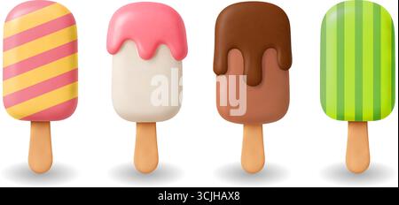 3D Eis Eis Eis Eis Eis Eis Eis Eis Eis Eis Eis Eis Eis Eis Eis Eis Eis Eis Eis Eis Eis Eis Eis Eis Eis Eis Eis Eis Eis Eis Eis Eis Eis Eis Eis Topping Süßigkeiten Stock Vektor