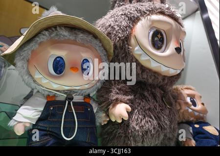 LABUBU in Shenzhen LABUBU Produkte werden am 7. September 2025 im POP MART Shop in der Shopping Mall in Shenzhen, China, ausgestellt. Foto von Kobe Li/Nexpher Images Guangdong Stockfoto