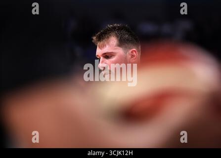 RIGA, LETTLAND - 07. SEPTEMBER: Luka Doncic aus Slowenien während des Achtelfinale FIBA EuroBasket 2025-Spiels zwischen Italien und Slowenien in der Arena Riga am 07. September 2025 in Riga, Lettland. © diebilderwelt / Alamy Stock Stockfoto