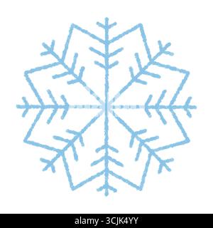 Blauer Buntstift Schneeflocke Winter Symbol Stock Vektor