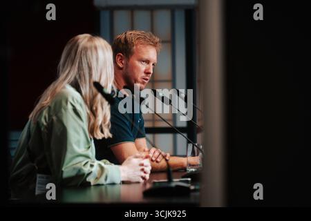 Köln, Deutschland. September 2025. Köln, Deutschland, 7. September 2025 Julian Nagelsmann (Head Coach - Deutschland) bei der Pressekonferenz während des UEFA-Qualifikationsspiels zwischen Deutschland und Nordirland im Rhein-Energie-Stadion in Köln. (Gabor Baumgarten/SPP) Credit: SPP Sport Press Photo. /Alamy Live News Stockfoto