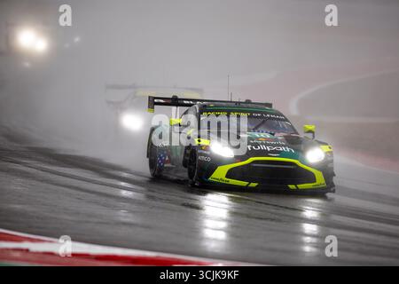 Austin, Etats Unis. September 2025. 10 BARRICHELLO Eduardo (BH), McIntosh Anthony (usa), HASSE-CLOT Valentin (fra), Racing Spirit of Léman, Aston Martin Vantage AMR GT3 Evo #10, LM GT3, Action während des Lone Star Le Mans 2025, 6. Runde der FIA World Endurance Championship 2025, vom 5. Bis 7. September 2025 auf dem Circuit of the Americas in Austin, Texas, Vereinigte Staaten von Amerika - Foto JPPI Live News Stockfoto