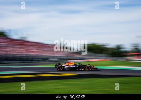 Mailand, Italien. September 2025. Der niederländische Red Bull Racing-Pilot Max Verstappen tritt 2025 am 7. September 2025 beim Grand Prix von Italien in der Formel 1 beim Autodromo Nazionale Monza in Monza bei Mailand an. Quelle: Peng Ziyang/Xinhua/Alamy Live News Stockfoto