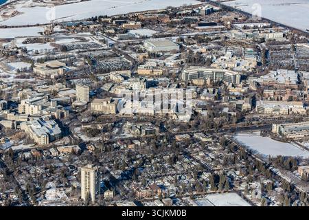 Luftaufnahme der Universität von Saskatchewan in Saskatoon. Februar 2016 Stockfoto