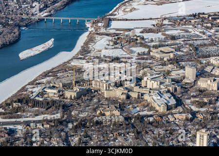 Luftaufnahme der Universität von Saskatchewan in Saskatoon. Februar 2016 Stockfoto