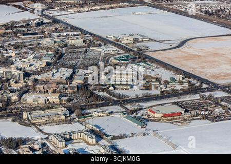 Luftaufnahme der Universität von Saskatchewan in Saskatoon. Februar 2016 Stockfoto