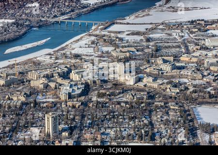 Luftaufnahme der Universität von Saskatchewan in Saskatoon. Februar 2016 Stockfoto