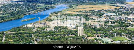 Luftaufnahme der Universität von Saskatchewan in Saskatoon. August 2016 Stockfoto