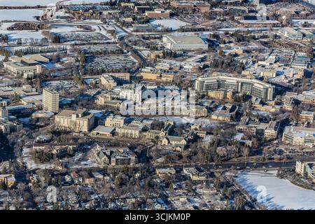 Die University of Saskatchewan ist eine kanadische öffentliche Forschungsuniversität, die am 19. März 1907 gegründet wurde und sich an der Ostseite des South Saskatch befindet Stockfoto