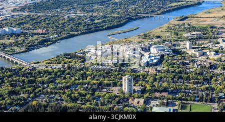 Luftaufnahme der Universität von Saskatchewan in Saskatoon. August 2016 Stockfoto