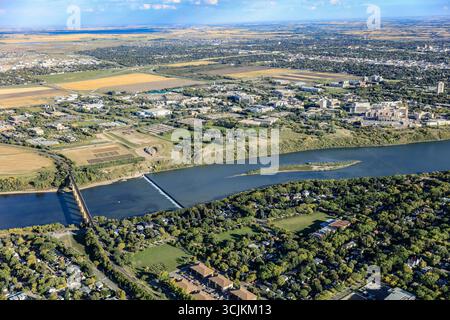 Luftaufnahme der Universität von Saskatchewan in Saskatoon. August 2016 Stockfoto