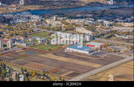 Luftaufnahme der Universität Saskatchewan in Saskatoon. September 2018. Stockfoto