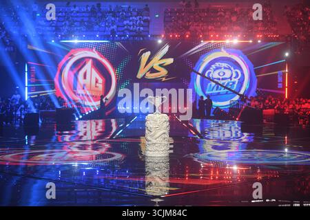 Hangzhou, China. September 2025. E-Sport-Experten treten am 7. September 2025 beim Honor of Kings Professional League Summer Finals in Hangzhou, Provinz Zhejiang, China, an 2025. (Foto: Costfoto/NurPhoto) Credit: NurPhoto SRL/Alamy Live News Stockfoto
