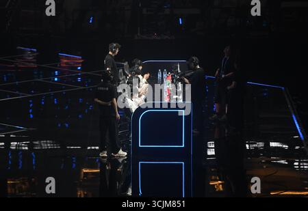 Hangzhou, China. September 2025. E-Sport-Experten treten am 7. September 2025 beim Honor of Kings Professional League Summer Finals in Hangzhou, Provinz Zhejiang, China, an 2025. (Foto: Costfoto/NurPhoto) Credit: NurPhoto SRL/Alamy Live News Stockfoto