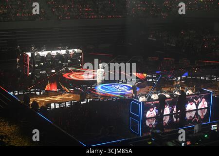Hangzhou, China. September 2025. E-Sport-Experten treten am 7. September 2025 beim Honor of Kings Professional League Summer Finals in Hangzhou, Provinz Zhejiang, China, an 2025. (Foto: Costfoto/NurPhoto) Credit: NurPhoto SRL/Alamy Live News Stockfoto