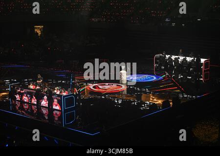 Hangzhou, China. September 2025. E-Sport-Experten treten am 7. September 2025 beim Honor of Kings Professional League Summer Finals in Hangzhou, Provinz Zhejiang, China, an 2025. (Foto: Costfoto/NurPhoto) Credit: NurPhoto SRL/Alamy Live News Stockfoto