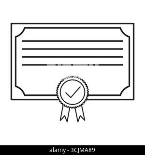 Symbol für Diplom. Symbol für Zertifizierungsprämien. Abschlusszeugnis Vektor Abbildung des Erfolgsdokuments. EPS 10. Stock Vektor
