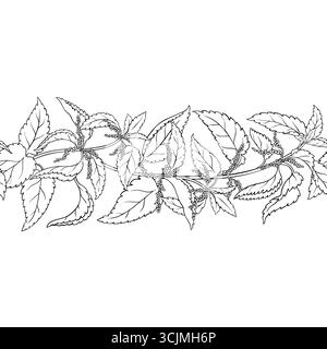 Nesselstruktur Horizontales Nahtloses Muster. Stock Vektor