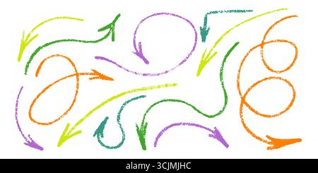 Buntstift Bunte Pfeile Vektor Set. Stock Vektor