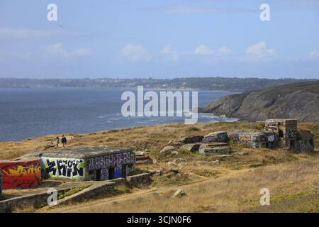 Fort de Toulbroch Toulbroc'h, Teil der Festungsanlage, die die Meerenge von Goulet de Brest schützt und die Bucht von Rade de Brest mit dem Atlan verbindet Stockfoto