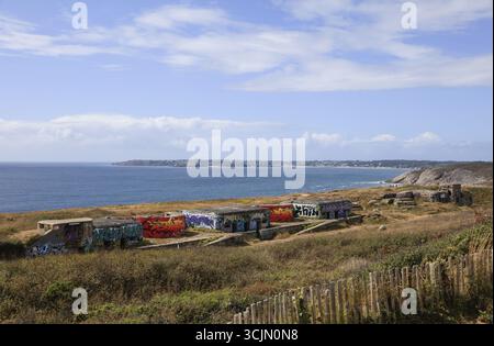 Fort de Toulbroch Toulbroc'h, Teil der Festung, die die Meerenge von Goulet de Brest schützt und die Bucht von Rade de Brest mit dem Atlantik verbindet Stockfoto