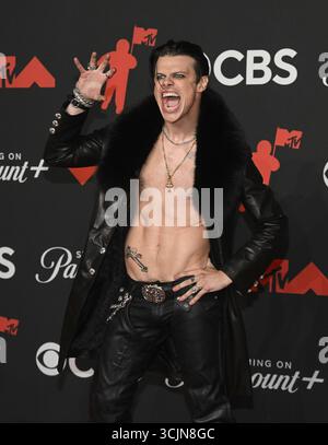 Elmont, USA. September 2025. YUNGBLUD nimmt am 7. September 2025 an den MTV Video Music Awards 2025 in der UBS Arena in Elmont, New York Teil. Foto: C Flanigan/imageSPACE Credit: Imagespace/Alamy Live News Stockfoto