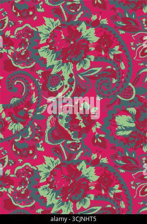 paisley Textilmuster Design, Textur, Paisley Textilmuster Design, magische traditionelle Paisley nahtlose Muster, Paisley, Vektor, alles über Muster Stock Vektor