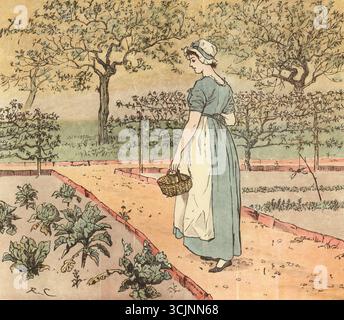 Der große Panjandrum selbst ist einer von sechzehn Bilderbüchern, die der Illustrator Randolph Caldecott schuf. Der Text für das Buch, der zu Caldecotts Zeit bekannt war, wurde 1775 von Samuel Foote geschrieben und veröffentlicht. Es basiert auf einem von Foote verfassten Unsinn ("und es gab die Picninnies, die Joblillies, die Garyulies und das Grand Panjandrum selbst, mit dem kleinen runden Knopf oben."). Stockfoto