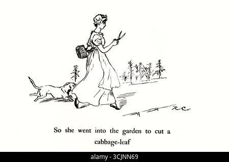 Der große Panjandrum selbst ist einer von sechzehn Bilderbüchern, die der Illustrator Randolph Caldecott schuf. Der Text für das Buch, der zu Caldecotts Zeit bekannt war, wurde 1775 von Samuel Foote geschrieben und veröffentlicht. Es basiert auf einem von Foote verfassten Unsinn ("und es gab die Picninnies, die Joblillies, die Garyulies und das Grand Panjandrum selbst, mit dem kleinen runden Knopf oben."). Stockfoto