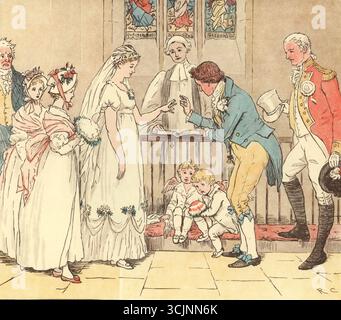 Der große Panjandrum selbst ist einer von sechzehn Bilderbüchern, die der Illustrator Randolph Caldecott schuf. Der Text für das Buch, der zu Caldecotts Zeit bekannt war, wurde 1775 von Samuel Foote geschrieben und veröffentlicht. Es basiert auf einem von Foote verfassten Unsinn ("und es gab die Picninnies, die Joblillies, die Garyulies und das Grand Panjandrum selbst, mit dem kleinen runden Knopf oben."). Stockfoto