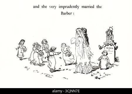 Der große Panjandrum selbst ist einer von sechzehn Bilderbüchern, die der Illustrator Randolph Caldecott schuf. Der Text für das Buch, der zu Caldecotts Zeit bekannt war, wurde 1775 von Samuel Foote geschrieben und veröffentlicht. Es basiert auf einem von Foote verfassten Unsinn ("und es gab die Picninnies, die Joblillies, die Garyulies und das Grand Panjandrum selbst, mit dem kleinen runden Knopf oben."). Stockfoto