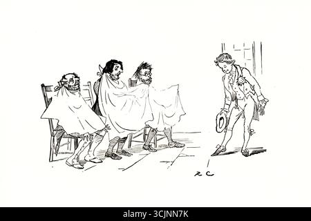 Der große Panjandrum selbst ist einer von sechzehn Bilderbüchern, die der Illustrator Randolph Caldecott schuf. Der Text für das Buch, der zu Caldecotts Zeit bekannt war, wurde 1775 von Samuel Foote geschrieben und veröffentlicht. Es basiert auf einem von Foote verfassten Unsinn ("und es gab die Picninnies, die Joblillies, die Garyulies und das Grand Panjandrum selbst, mit dem kleinen runden Knopf oben."). Stockfoto