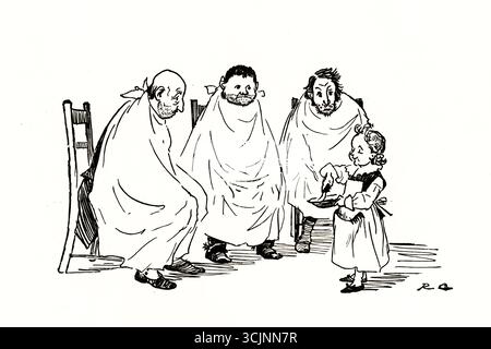 Der große Panjandrum selbst ist einer von sechzehn Bilderbüchern, die der Illustrator Randolph Caldecott schuf. Der Text für das Buch, der zu Caldecotts Zeit bekannt war, wurde 1775 von Samuel Foote geschrieben und veröffentlicht. Es basiert auf einem von Foote verfassten Unsinn ("und es gab die Picninnies, die Joblillies, die Garyulies und das Grand Panjandrum selbst, mit dem kleinen runden Knopf oben."). Stockfoto